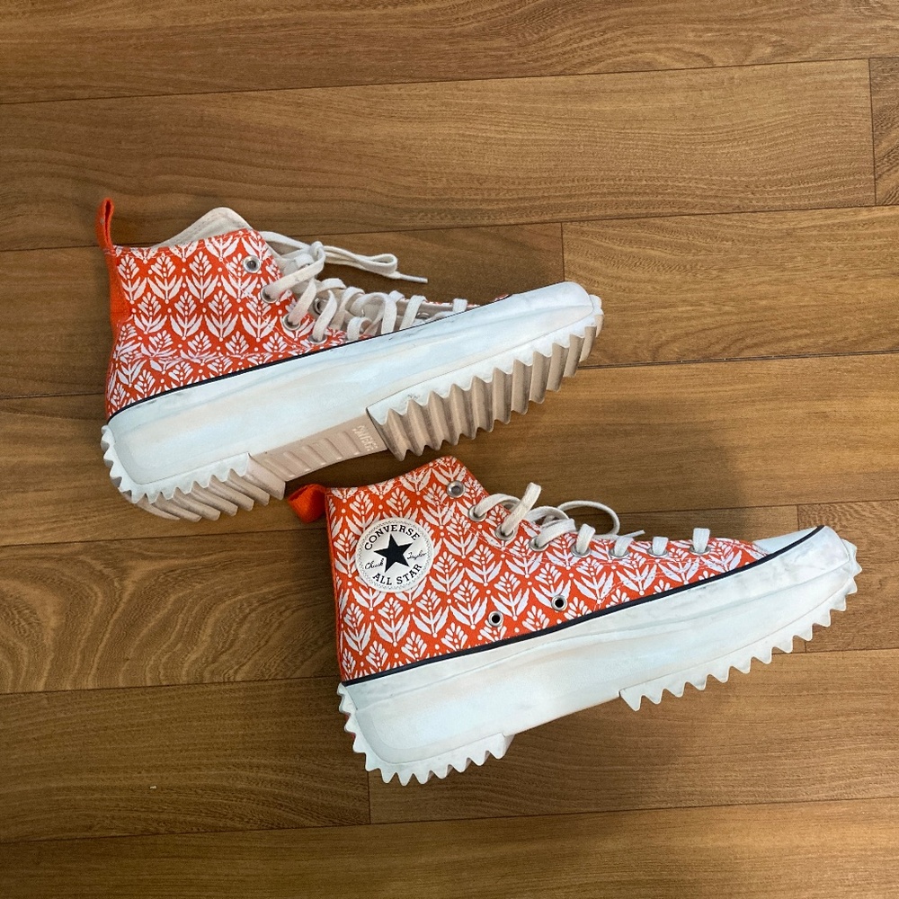 Converse Run Star Hike High Summer Spirit Bright Poppy Sneakers Size 10.5 / M 9